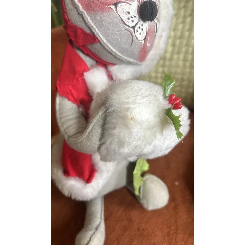 Vintage Annalee Mobilitee Christmas Dolls Set Of 3 Santa, Mrs Claus, & Mouse